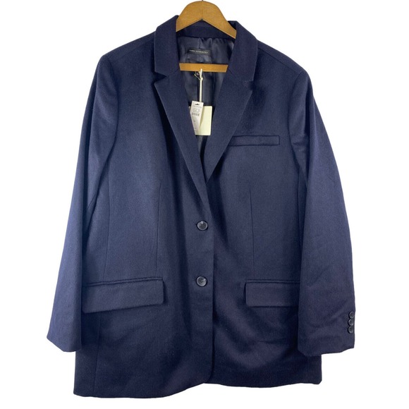 Talbots Blazer 18 Navy Blue NEW $199 Fabric Woven in Italy 2 Button Style Womens